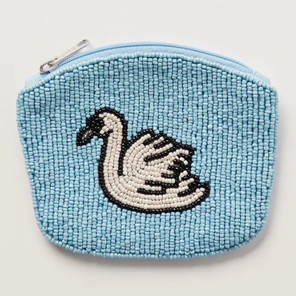 Free People Swan Lake Beaded Wallet / Coin Purse | NWT